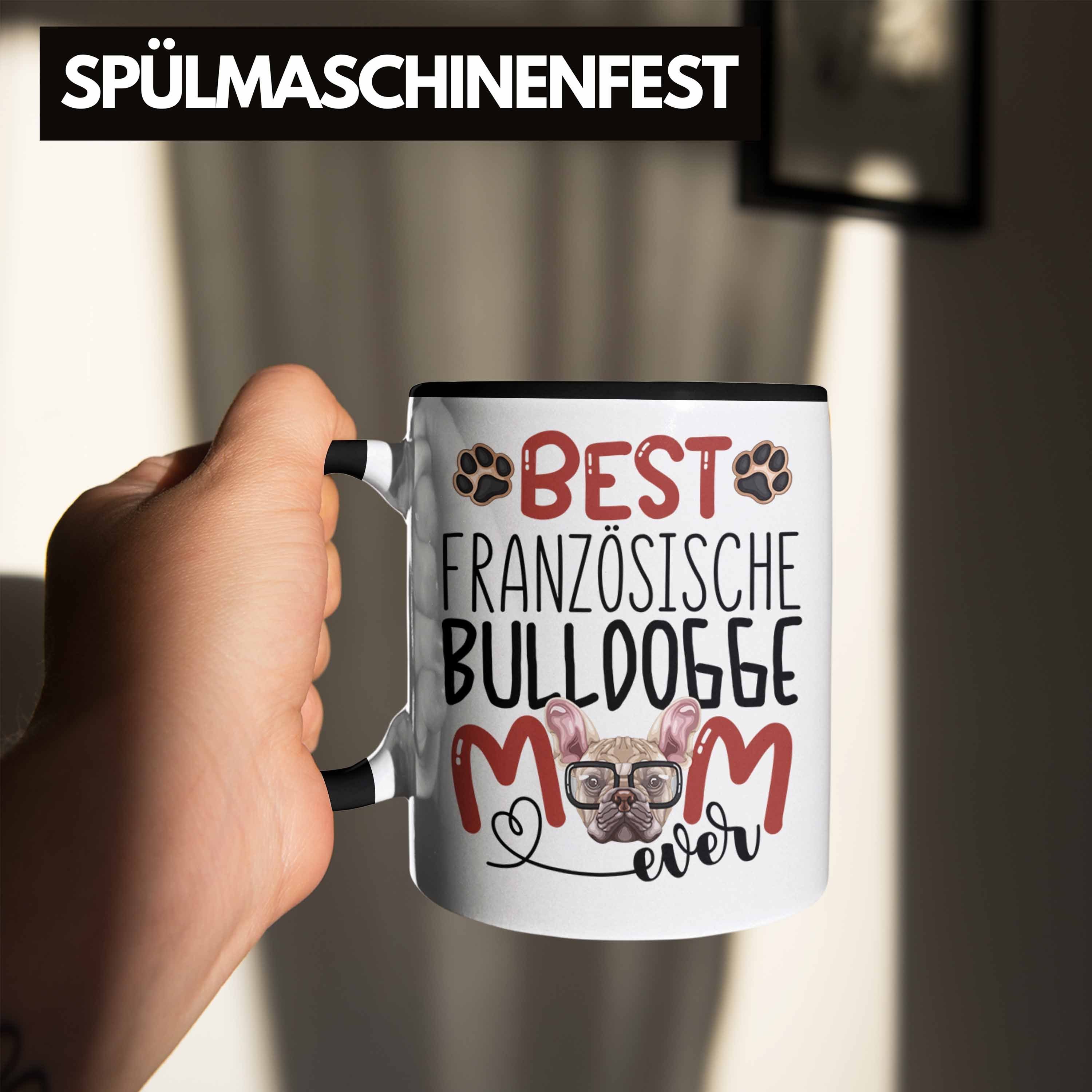 Trendation Tasse Französische Schwarz Mom Spruch Bulldogge Tasse Lustiger Geschenk G Besitzerin