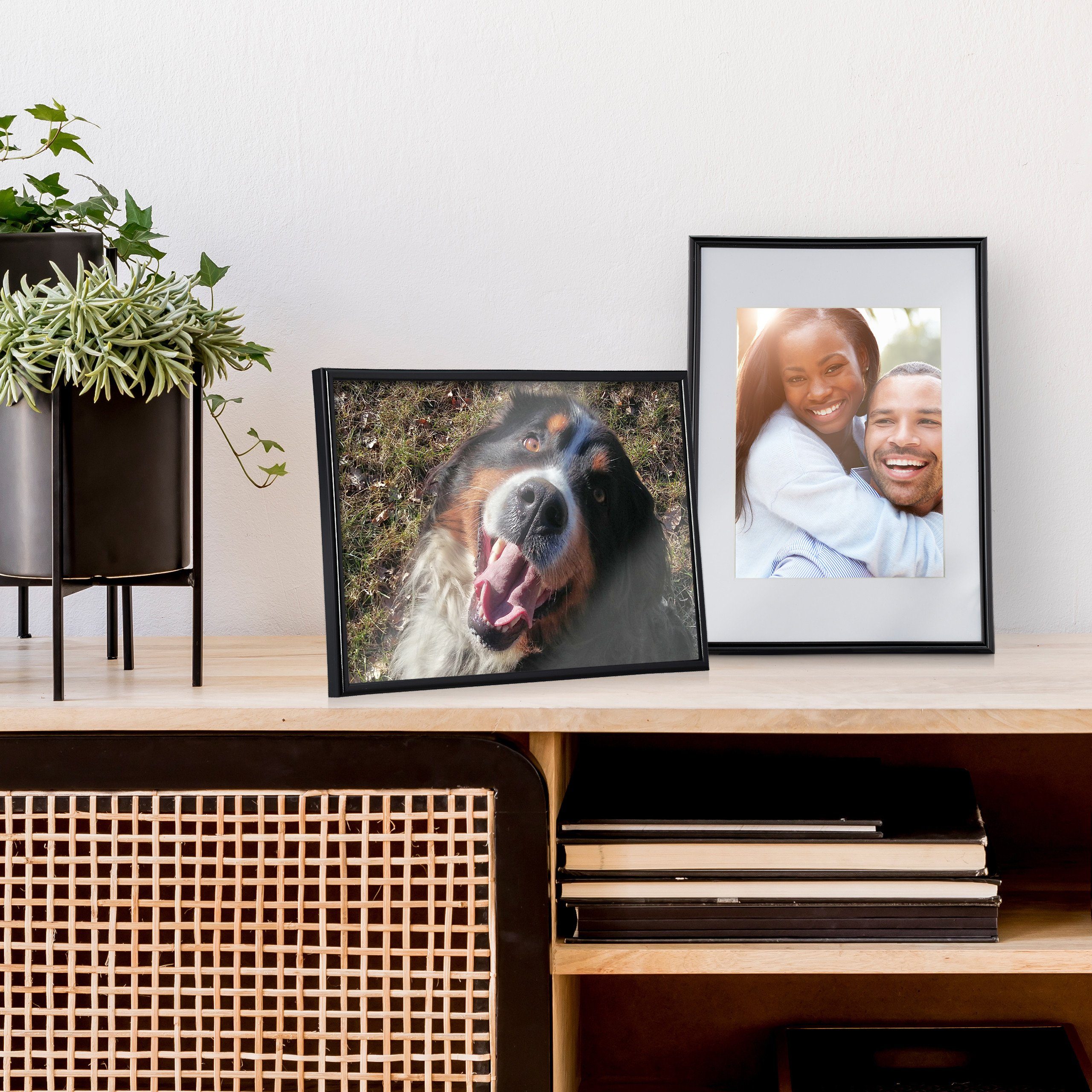 relaxdays Bilderrahmen 2er Set A4, Schwarz günstig online kaufen