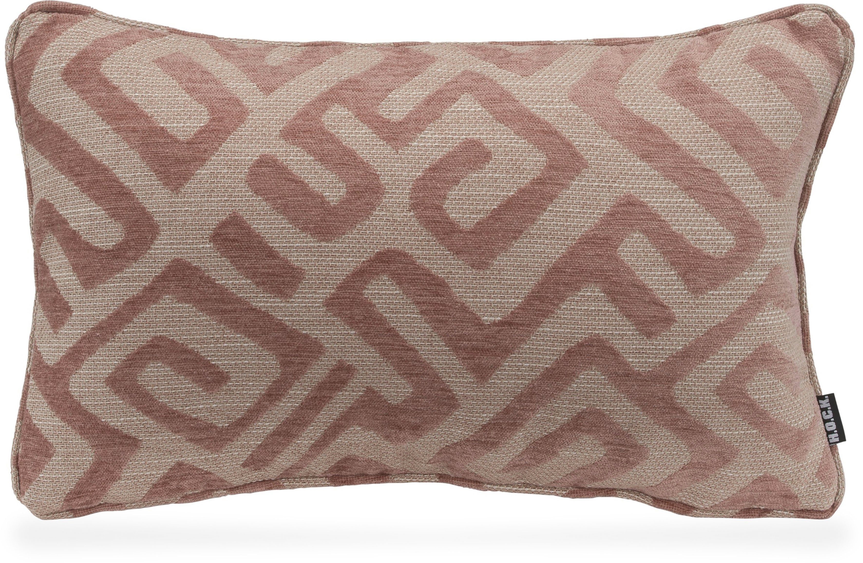 H.O.C.K. Dekokissen Naira, mit geometrischem Muster, Kissenhülle mit Füllung, 1 Stück rosa
