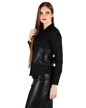 Fetish-Design Corsage Leder Taillenkorsett Schwarz Corsage Echtes Leder