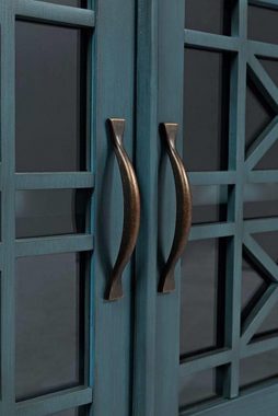 Livin Hill Kommode Avola, Hochwertiges Akazienholz, antikblaue Farbe, vier Türen