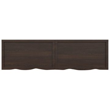 furnicato Wandregal Dunkelbraun 180x50x(2-6)cm Massivholz Eiche Behandelt