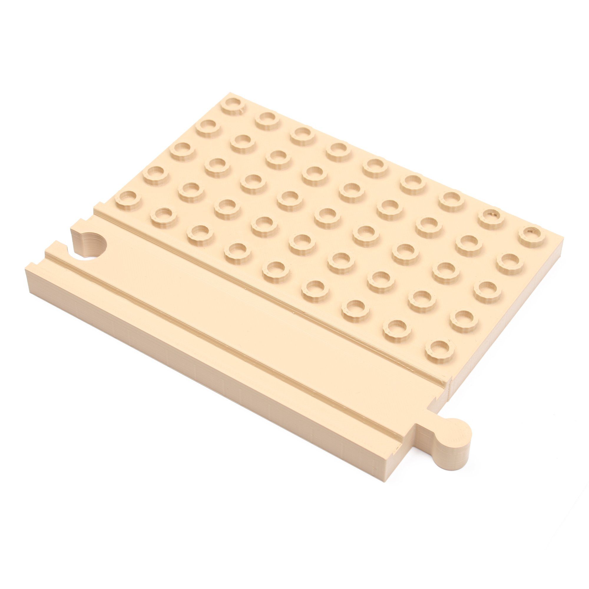 Kreative Feder Spielzeugeisenbahn-Erweiterung Schiene mit Bau-Platte für Holz-Eisenbahnen & Baukasten-Systeme, (1-tlg), aus Bio-Kunststoff; kompatibel mit Eichhorn, Brio, Lego Duplo