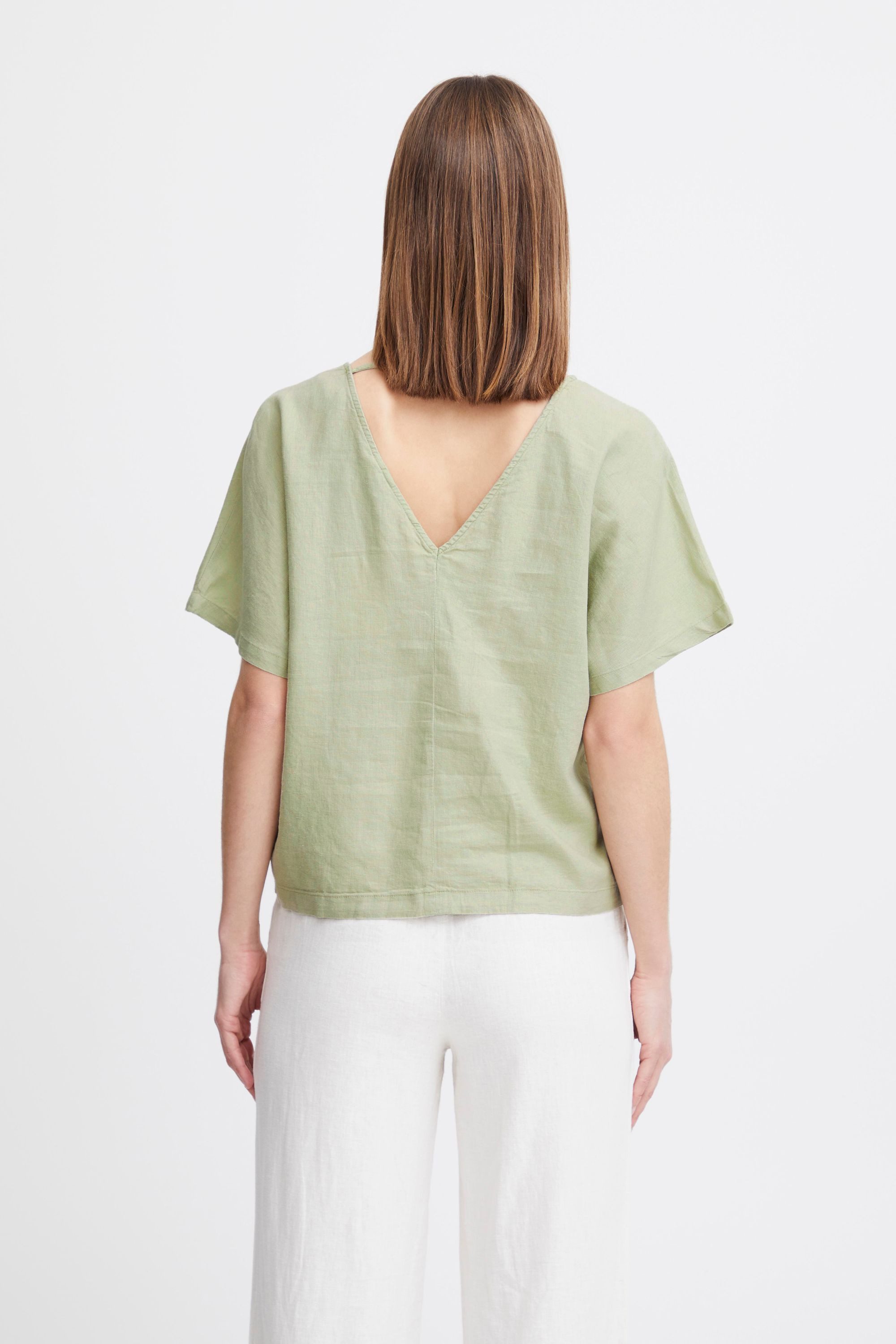 b.young Kurzarmbluse BYFALAKKA VNECK BLOUSE - LIGHT WOVEN
