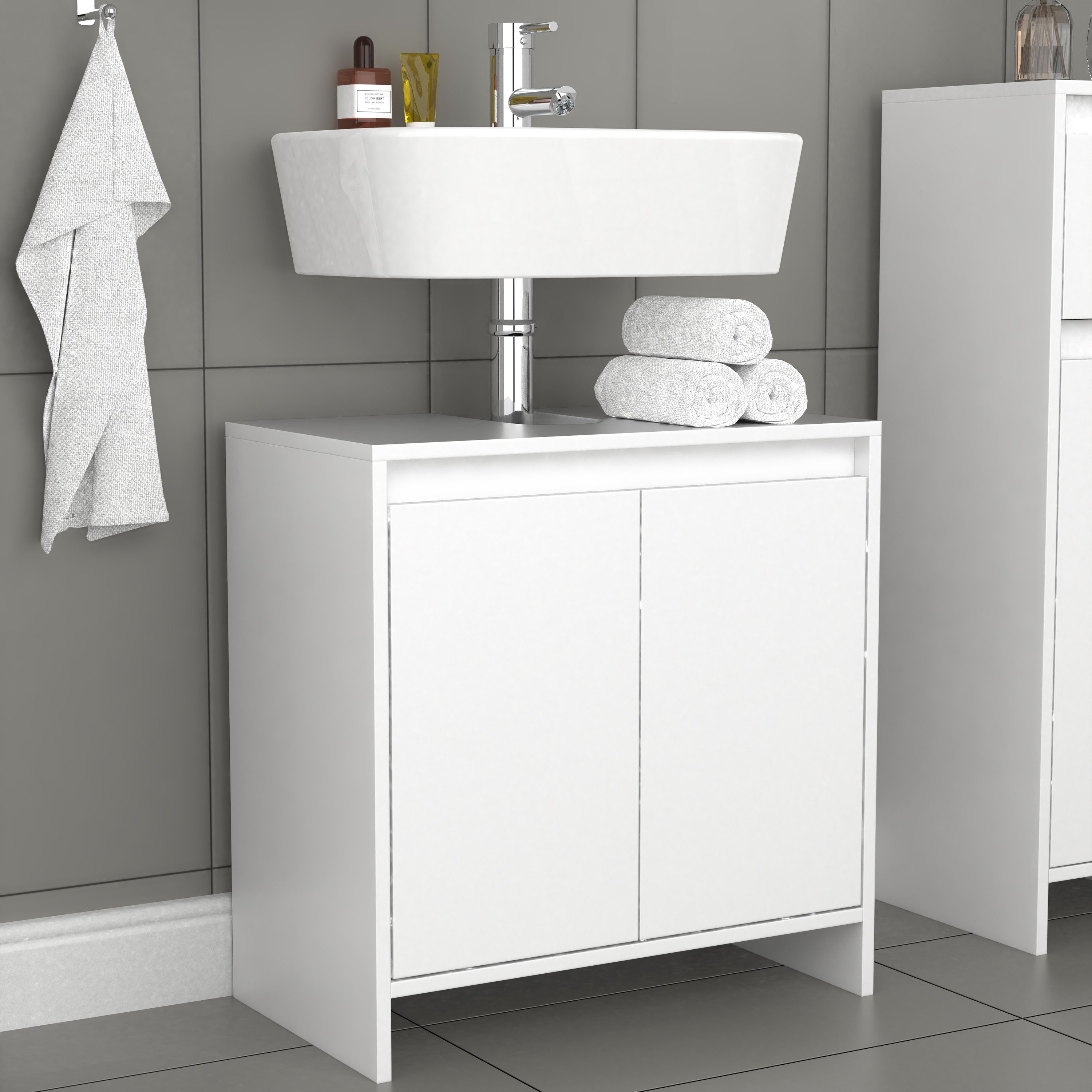 VCM Waschbeckenunterschrank Holz Badmöbel Badunterschrank Waschbecken Malira