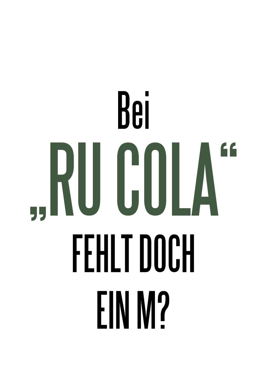 queence Wanddekoobjekt RU(M)COLA, Stahlschild, Blechschild, Spruch, Witzig, Wanddeko, retro, 20x30cm