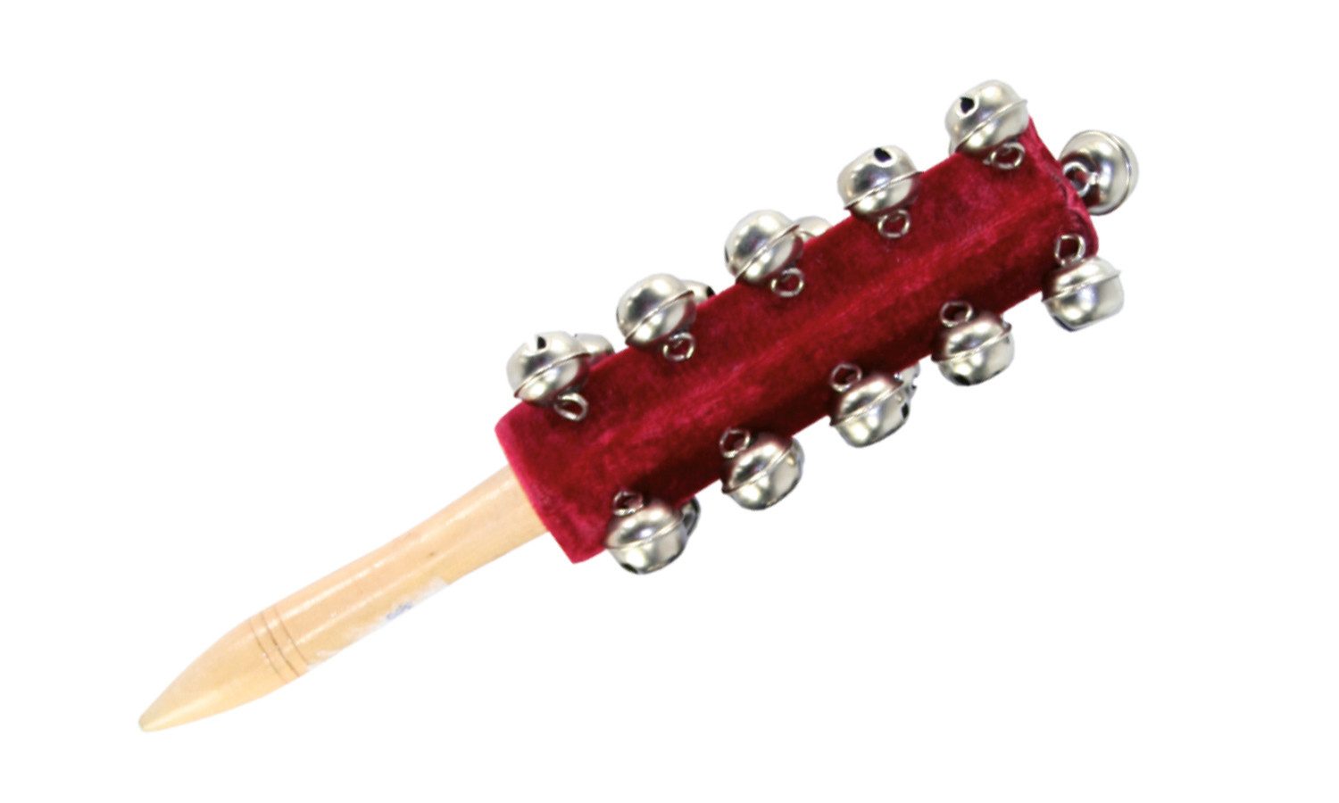 Holzspielerei Schellenstab Schellenbaum mit 21 Glocken rot