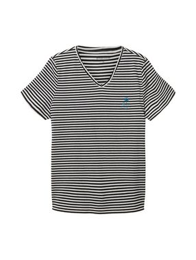 TOM TAILOR T-Shirt mit Streifen und Stickerei