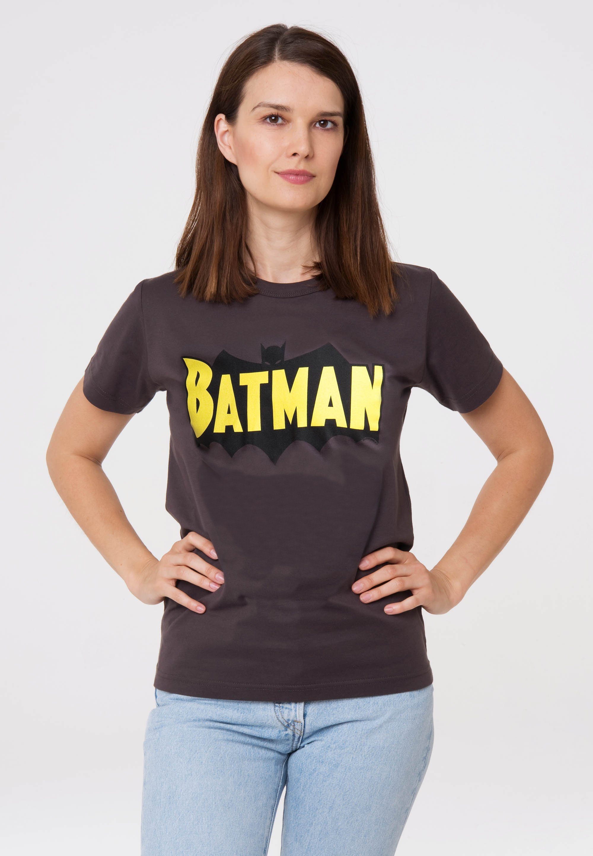 Batman Trendiges mit Wings für LOGOSHIRT T-Shirt trendigem Batman Superhelden-Print, T-Shirt Logoshirt Wings Damen von