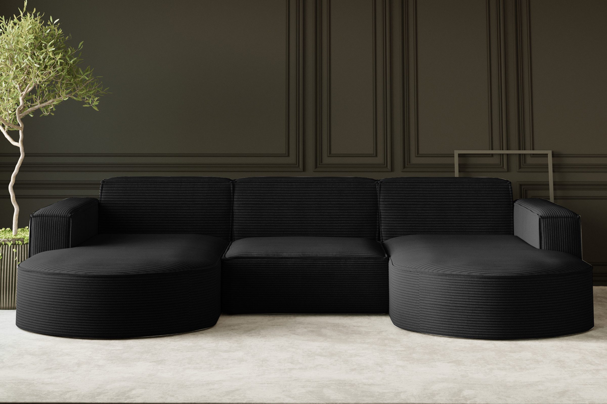 Kaiser Möbel Ecksofa Sofa U form, Couch MODENA U STUDIO stoff Verita, Poso, günstig online kaufen