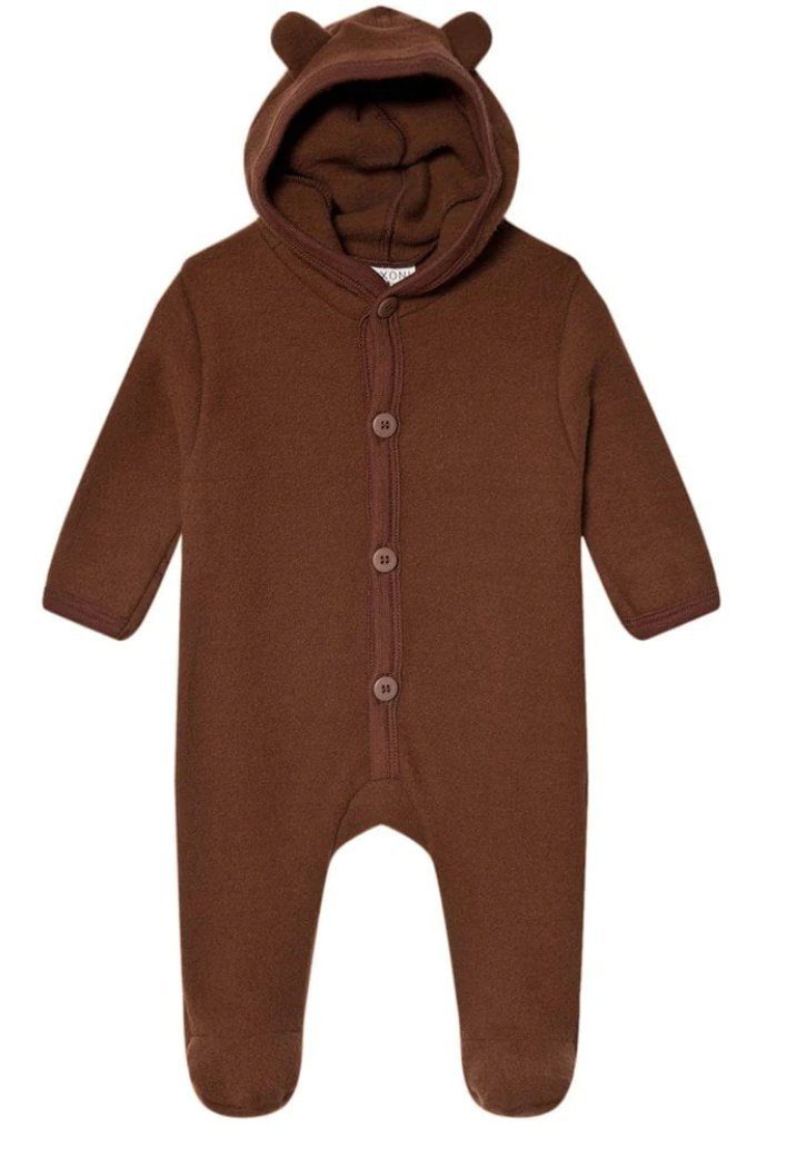 Fixoni Overall - Unisex Baby Winter Einteiler- Braun Wolle- Größe 68