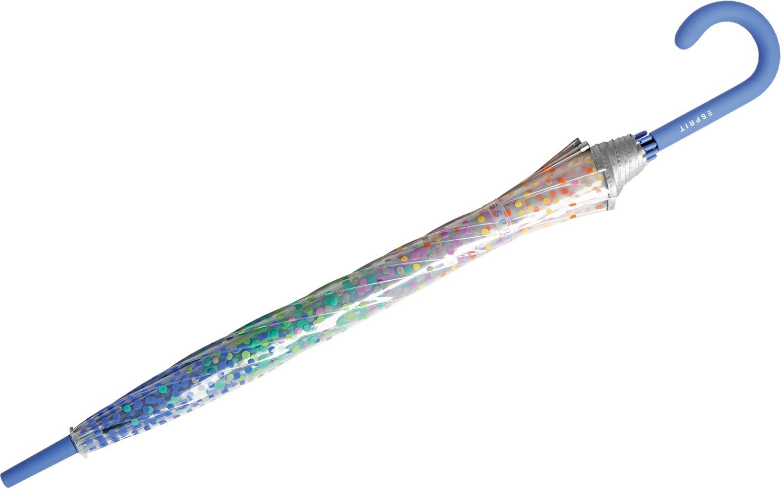 Esprit Stockregenschirm Automatik-Glockenschirm Candy Pearls transparent, farbenfroh bedruckt mit kleinen Punkten