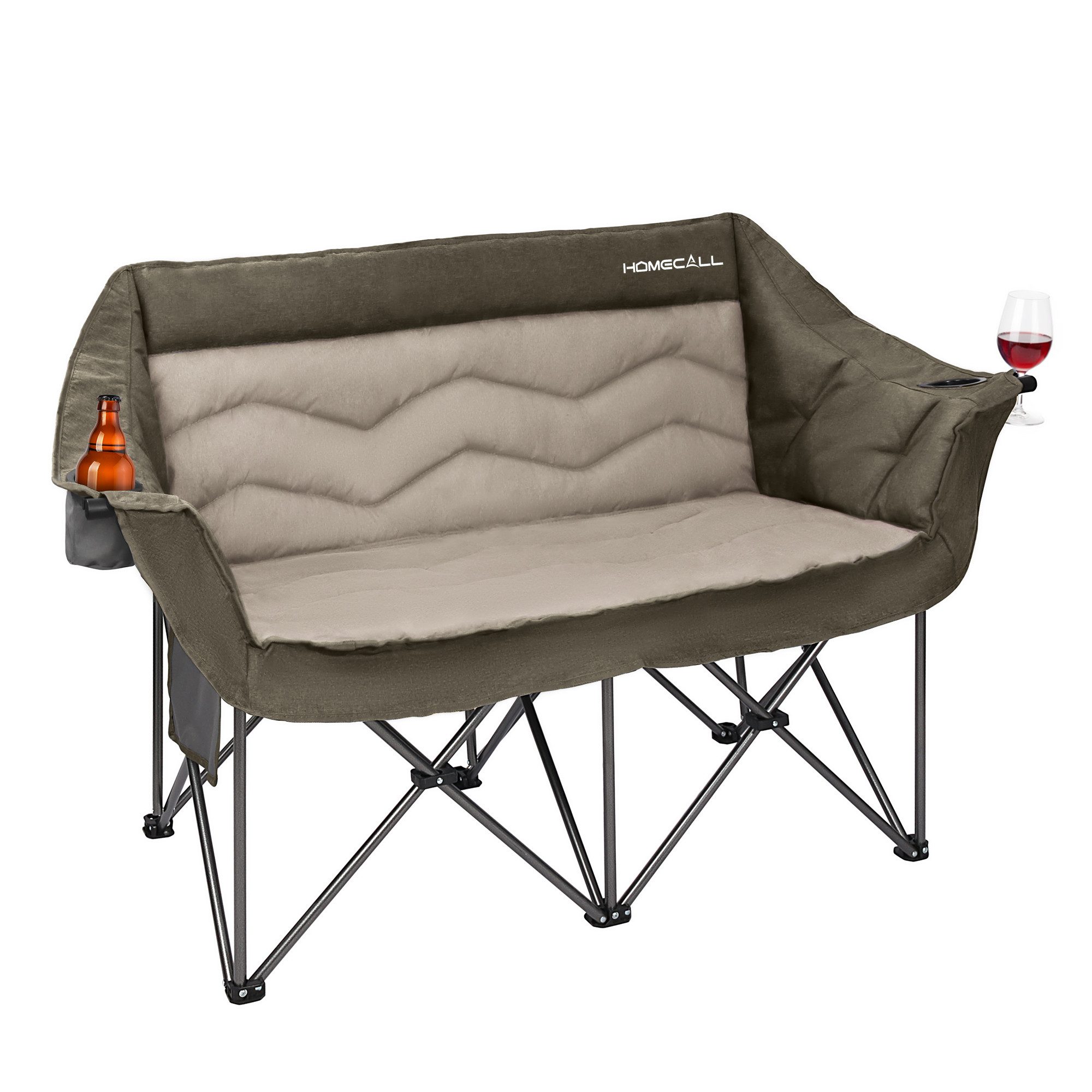 HOMECALL Campingstuhl Camping sofa Faltbar Karpfenstuhl Camping Couch Doppelter (1 St), Camping-Sitzbank Für 2 Personen, big 360 kg