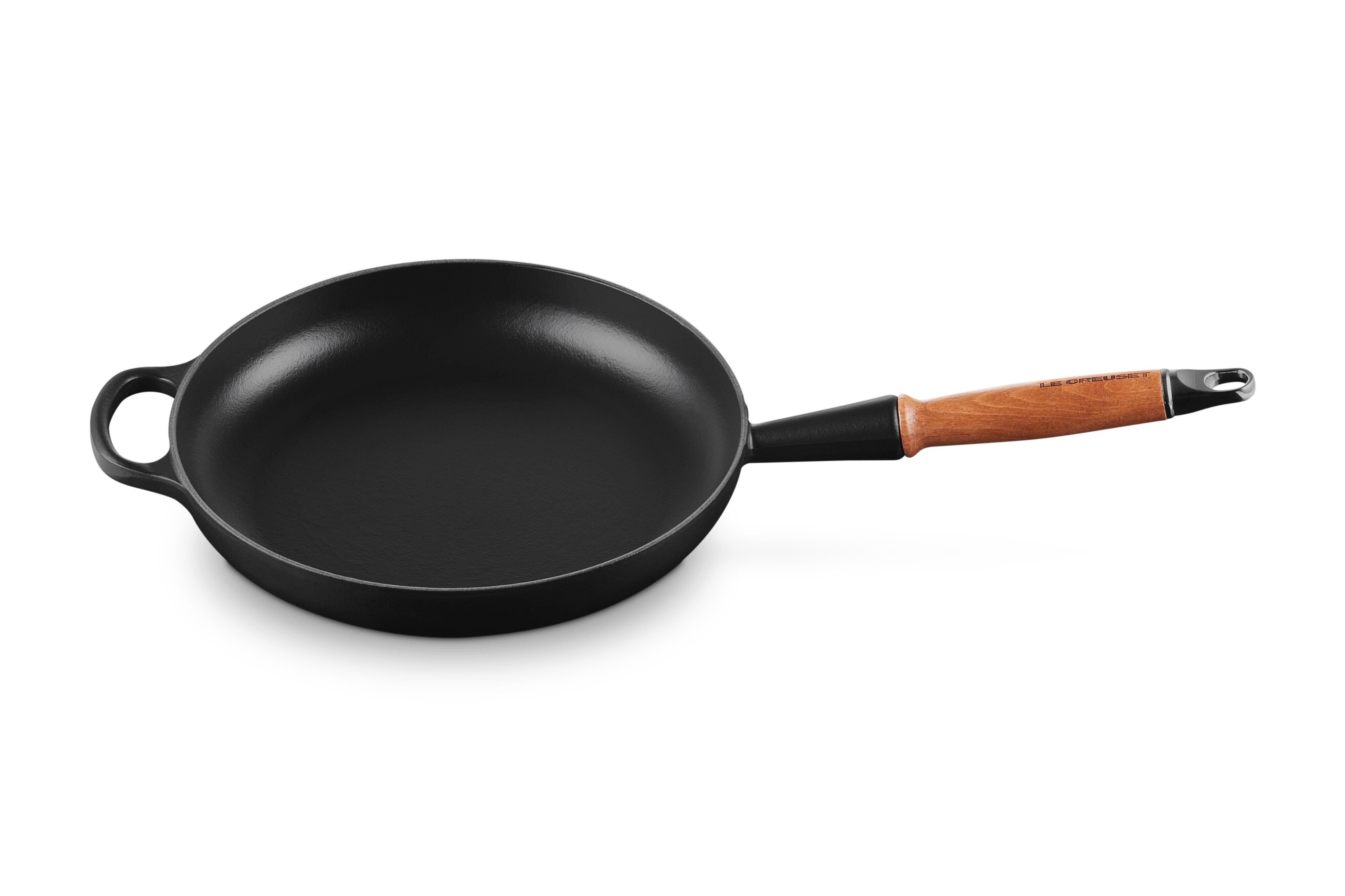 LE CREUSET Bratpfanne Signature Gusseisen mit Holzgriff, Gusseisen, 26 cm Schwarz matt, 20258260000422