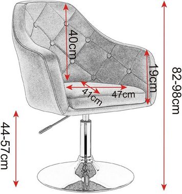 Woltu Drehsessel (2-St), Barsessel Loungesessel, stufenlose Höhenverstellung