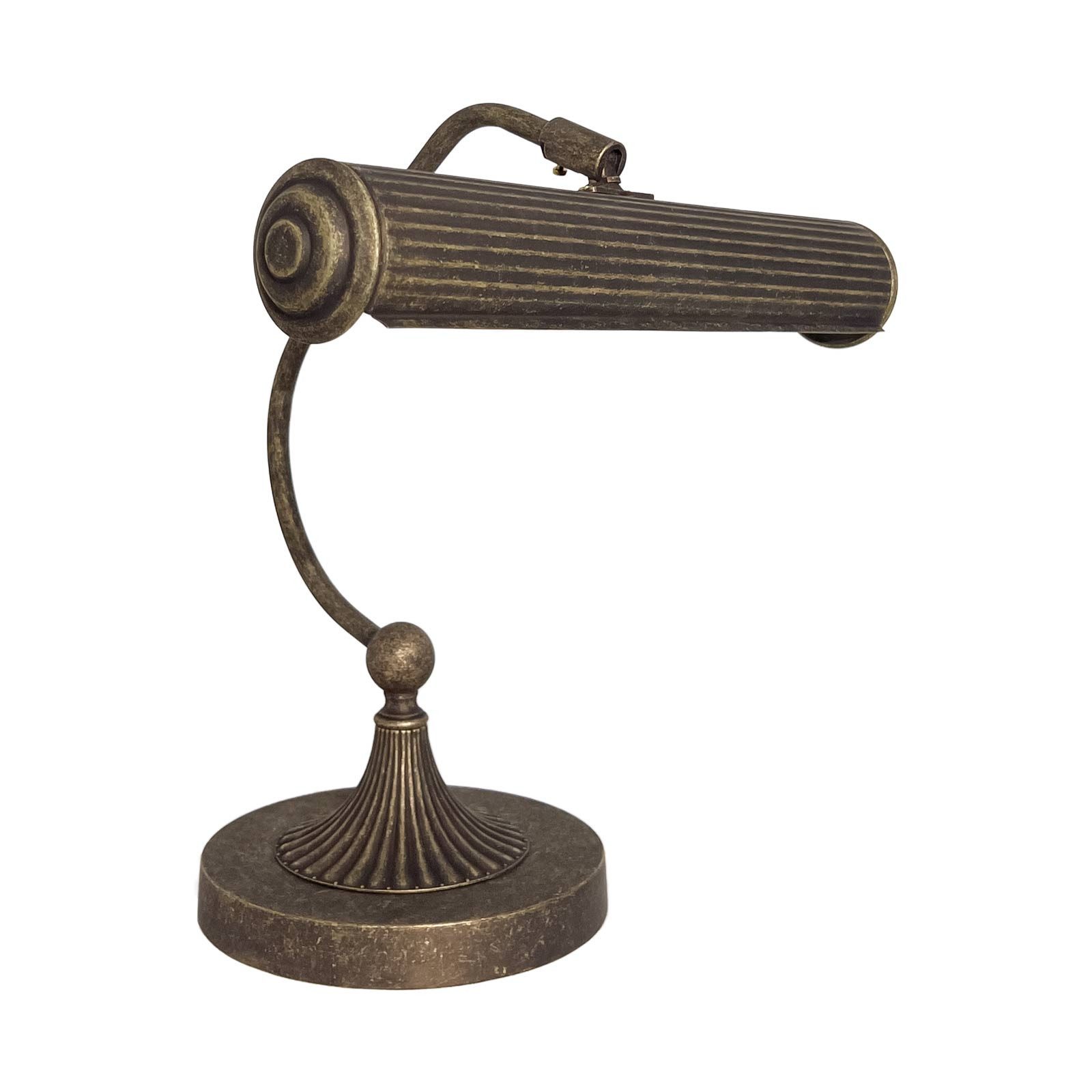 Licht-Erlebnisse Tischleuchte MINISTERO, ohne Leuchtmittel, Tischlampe in Bronze Antik matt E14 31,5 cm Messing Jugendstil