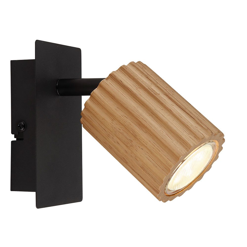 GLOBO LIGHTING Wandleuchte, Leuchtmittel nicht inklusive, Wandspot Wandlampe Flurlampe schwenkbar Holz Leselampe schwarz braun L