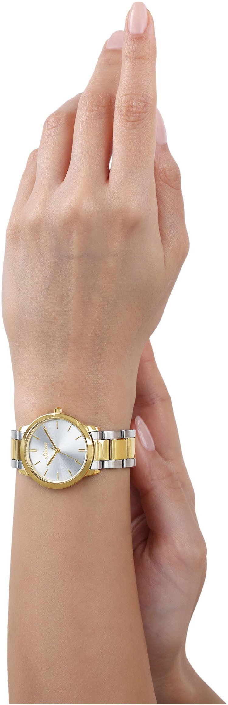 s.Oliver Quarzuhr 2038380, Armbanduhr, Damenuhr, Mineralglas, analog