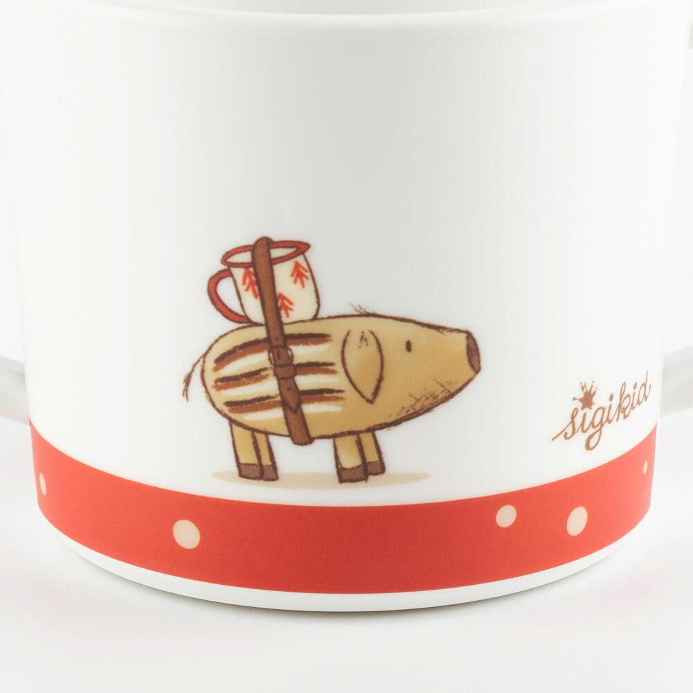 Sigikid Tasse Mister O Lui rot, Kunststoff