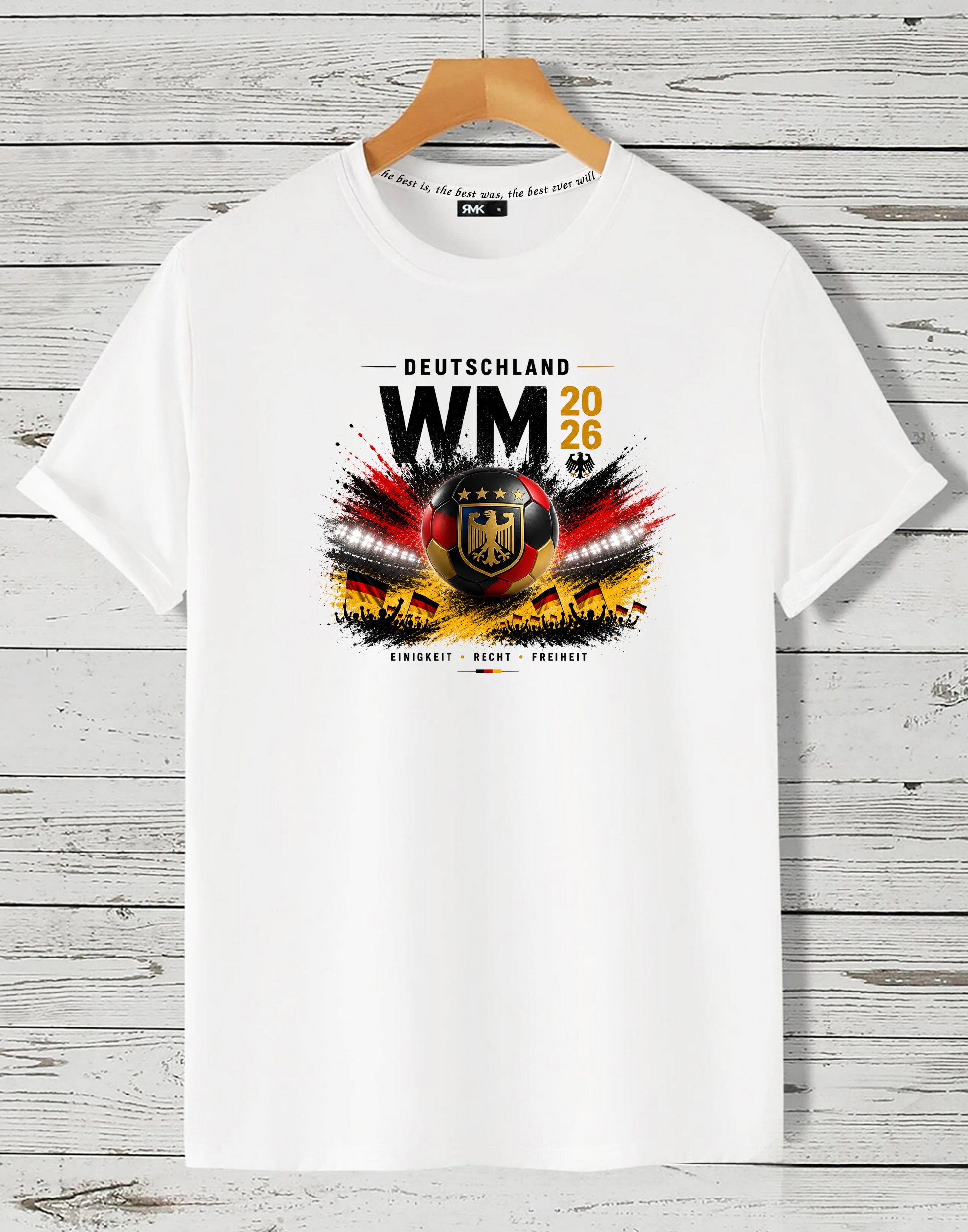 T-Shirt Damen Shirt Rundhals Basic Fußball Deutschland WM 2026