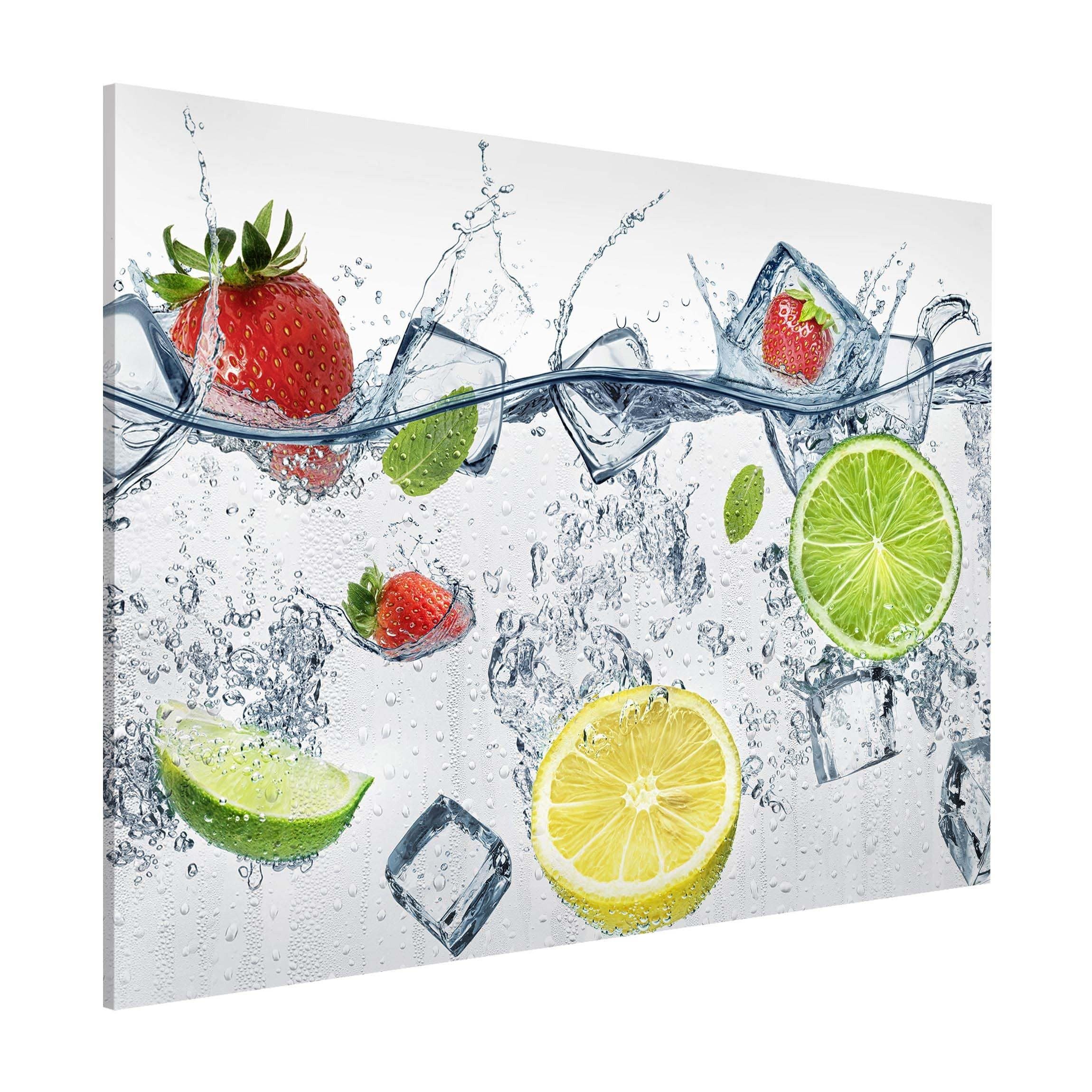Bilderdepot24 Magnettafel Küche weiss Frucht Cocktail, (1-tlg., Magnetboard Pinnwand für die Wand - metallische Tafel für Magnete), Magnetwand groß mit Motiv modern Memoboard magnetisch Querformat