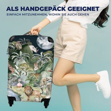 MuchoWow Handgepäckkoffer Kinder - Dschungel - Natur - Tiere - Pflanzen, 4 Rollen, Reisetasche mit rollen, Handgepäck für Ferien, Trolley, Reisekoffer