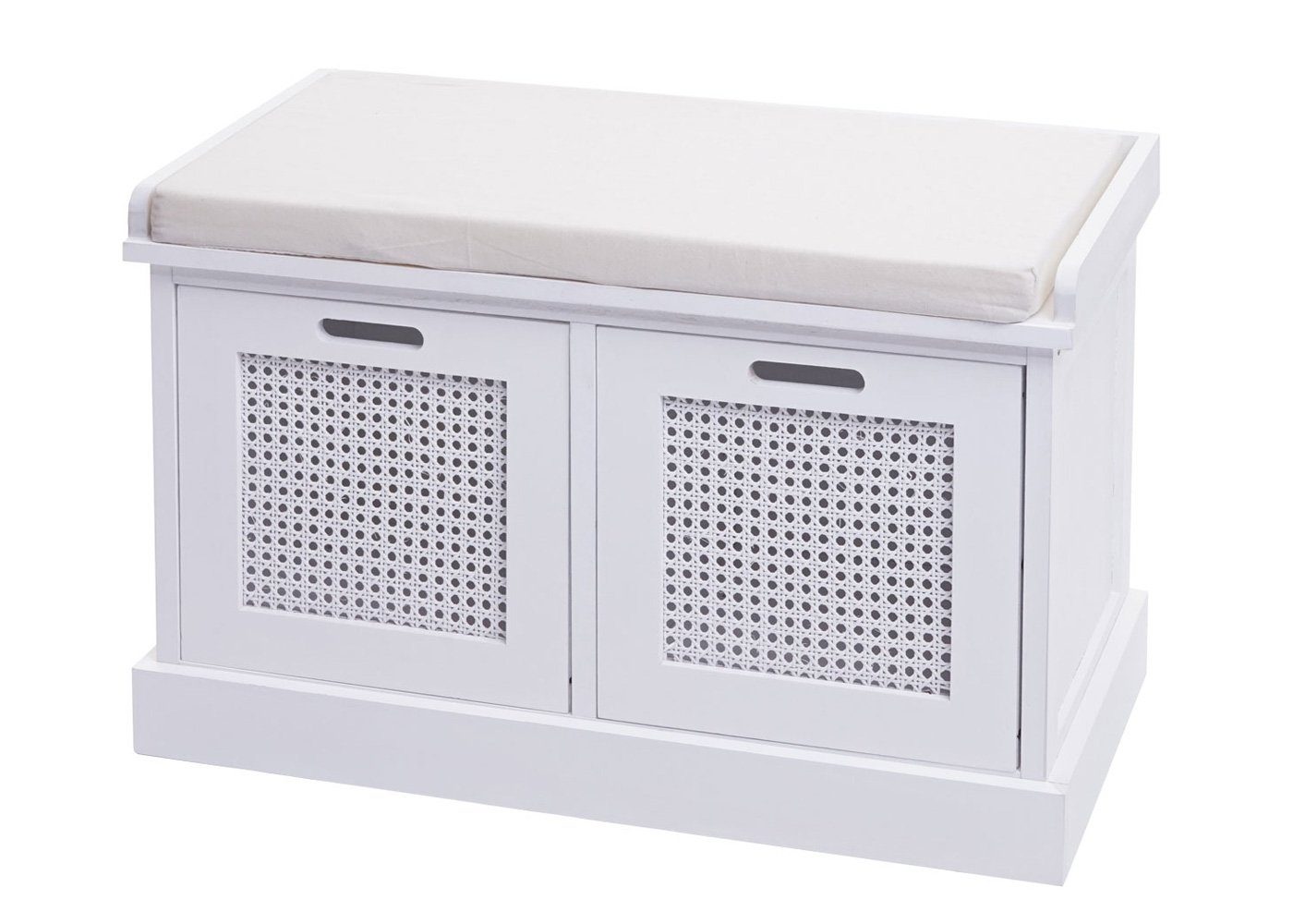 MCW Polsterbank MCW-J49 zwei Inkl. | Sitzpolster, weiß weiß | creme-weiß Aufbewahrungsboxen Staufächern, (3-St), herausnehmbar