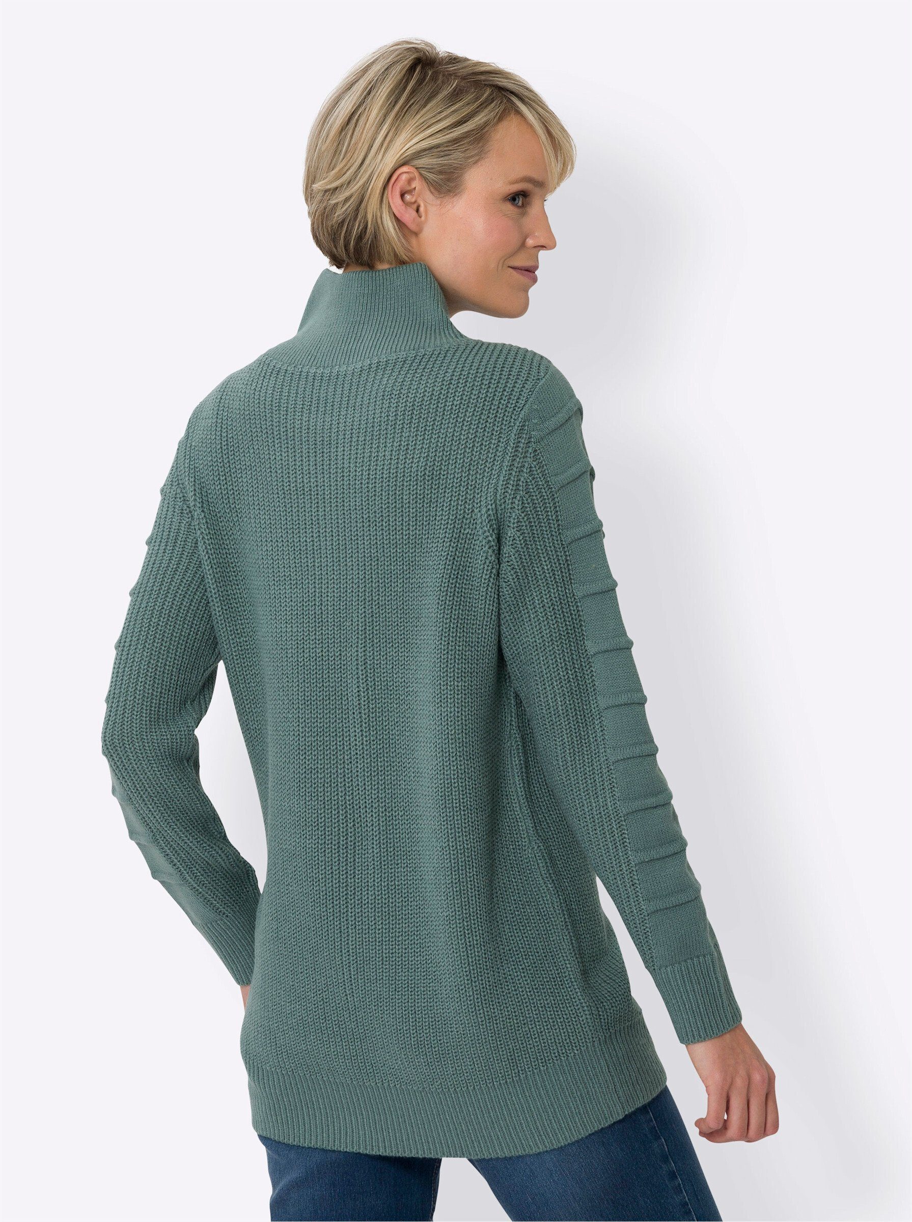 an! Sieh Strickpullover jade