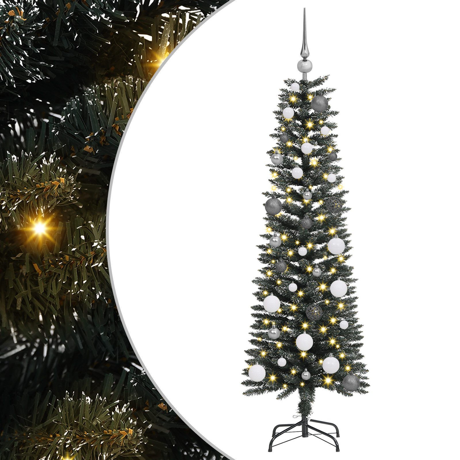 vidaXL LED Baum Künstlicher Weihnachtsbaum mit 150 LEDs mit Ständer Grün 150 cm