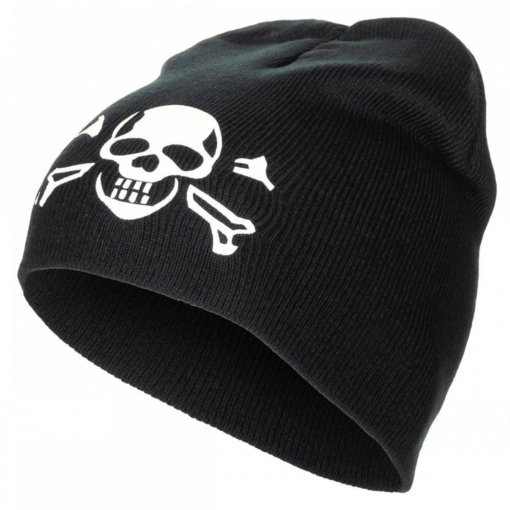 MFH Beanie Strickmütze BEANIE Totenkopf schwarz (Packung) Totenkopf