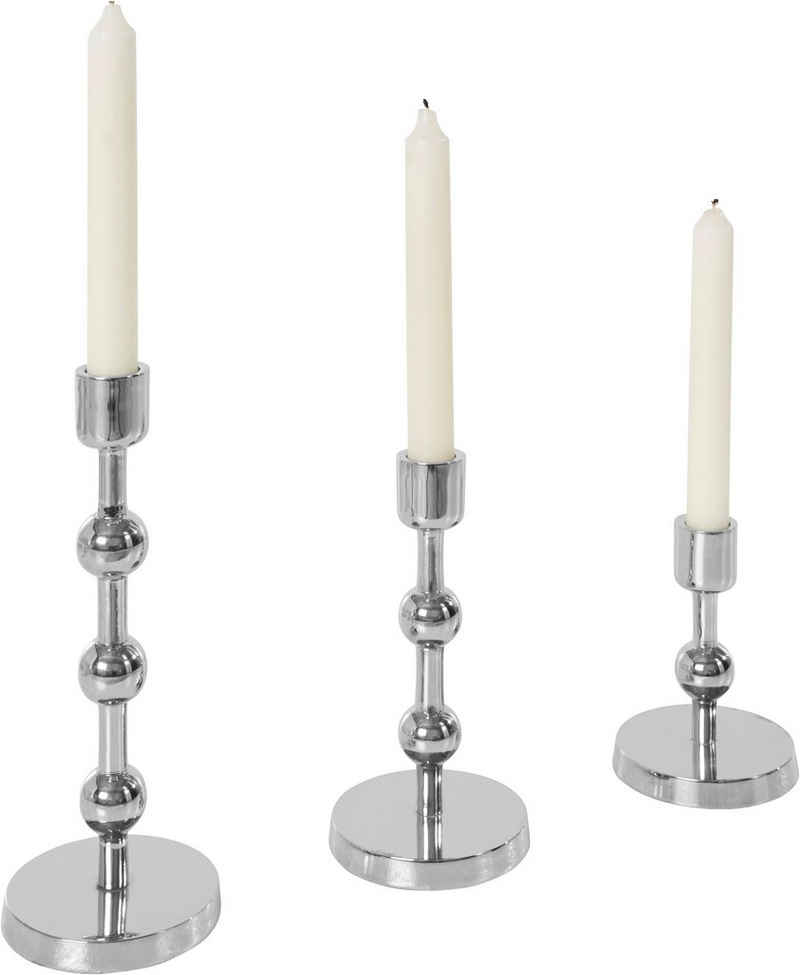 Leonique Kerzenständer (Set, 3 St), aus Aluminium, handgefertigt, 3 Größen im Set
