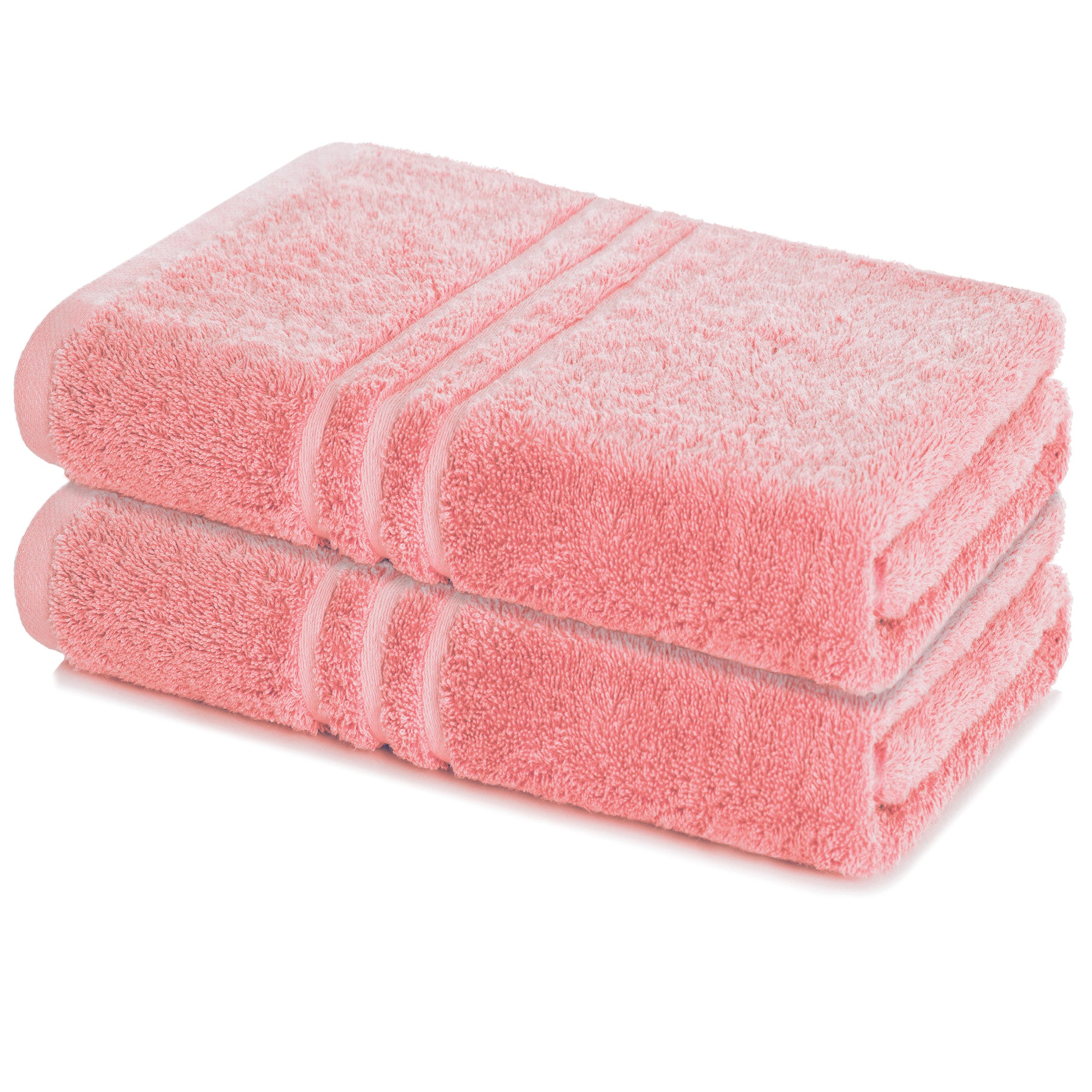 Lavea Badetuch Elena 2er Set Badetücher 100x150 cm, 500 g/m² Frottier, weich & saugstark, pflegeleicht