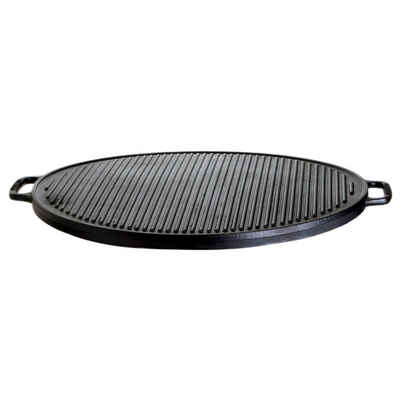 GAUMENKICK Grillplatte Plancha Grillplatte D:30cm rund Gussplatte Wendeplatte geriffelt glatt (1-St)