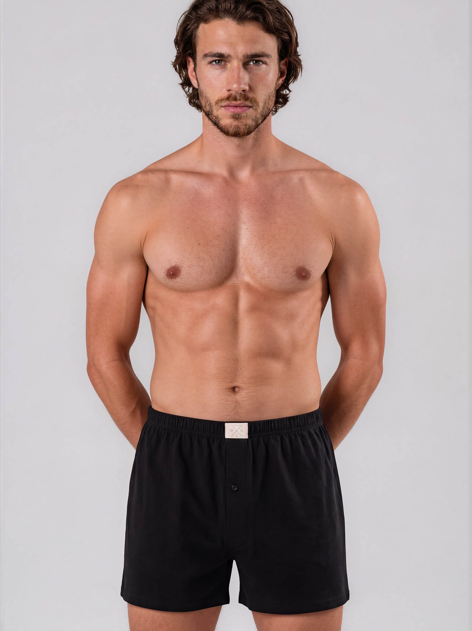 MG-1 Boxer Jersey Loose Fit - weiter Schnitt - bequemer Tragekomfort - Baumwolle (3-St) Boxershorts Unterhose Boxerbriefs Multipack 3er-Pack Herren Männer