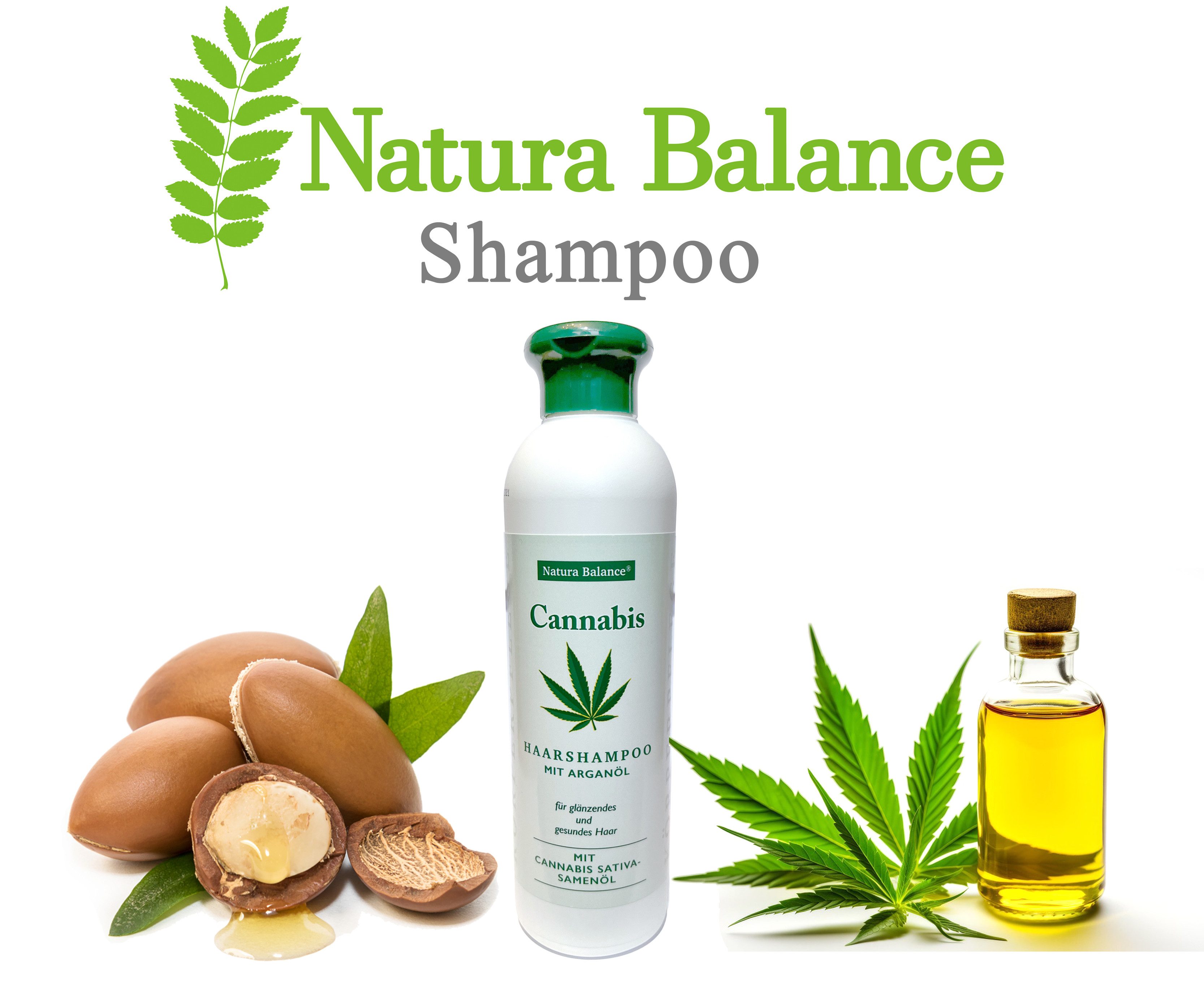 Natura Balance Haarshampoo 3x 250ml Shampoo Cannabis Arganöl Hanföl Haarpflege Pflege, Haarshampoo Arganöl Cannabis Hanföl