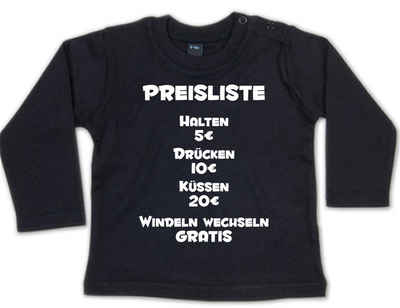 G-graphics Longsleeve Preisliste – Halten, Drücken, Küssen, Windeln wechseln Baby Sweater, Baby Longsleeve T, mit Spruch / Sprüche, mit Print / Aufdruck, Geschenk zu jedem Anlass