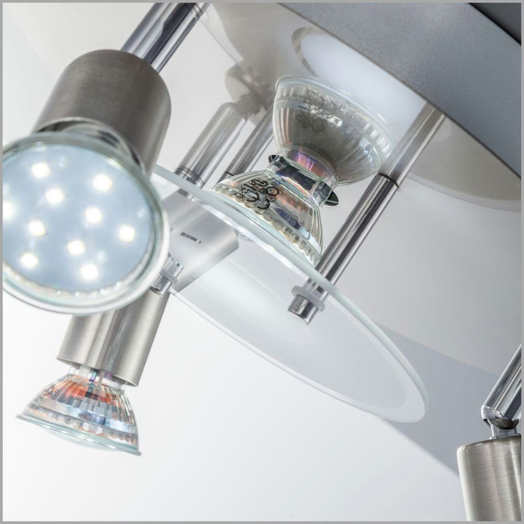 B.K.Licht Deckenleuchte LED wechselbar, 3.000K Warmweiß, LED BKL1077, 3W Schwenkbar - 250x90mm 250lm Deckenlampe (DxH) Drehbar 4x IP20