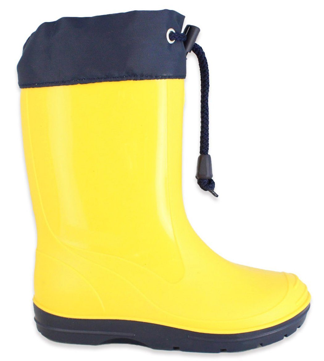 Gummistiefel Allrounder, Größen schmale wasserdicht, in Beck und Jungen robuster Passform, gelb vielen Farben Innensohle Regenstiefel (für erhältlich) Mädchen, herausnehmbare und