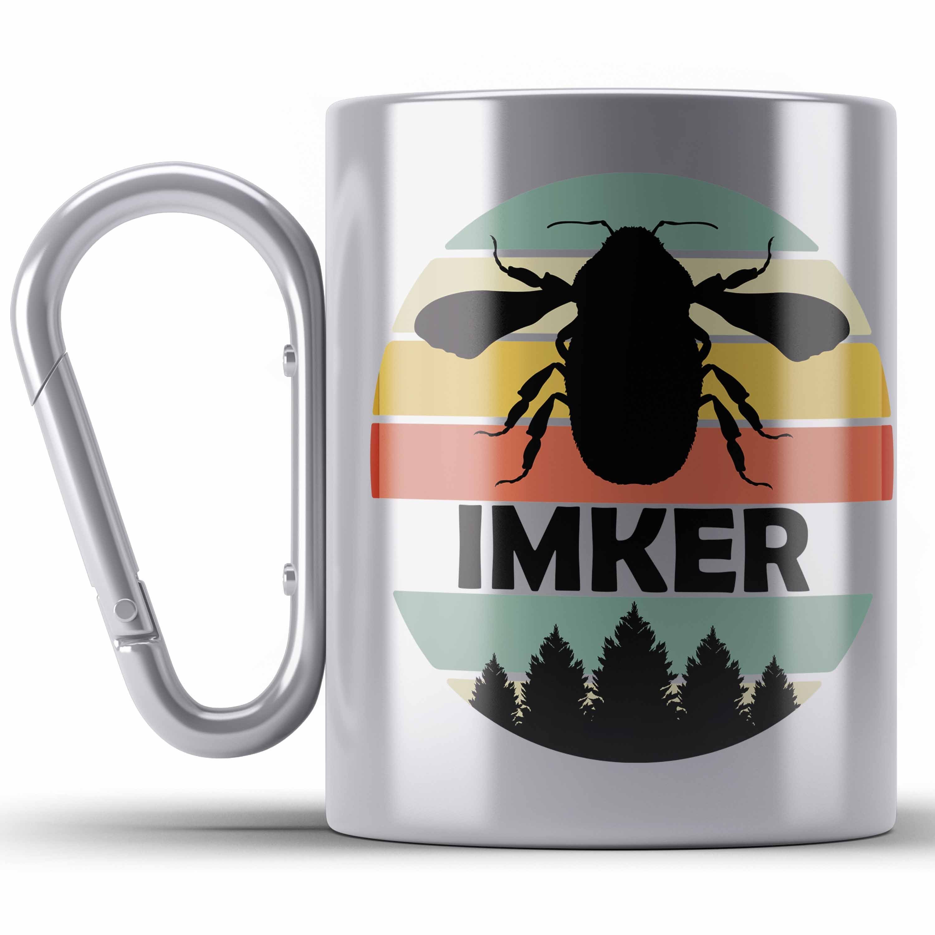 Trendation Thermotasse Imker Geschenk Edelstahl Edelstahl Silber Edelstahl Tasse Bienenzucht Tasse G