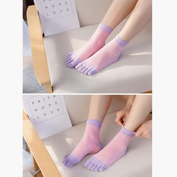 GelldG Zehensocken Zehensocken Damen Fünf Finger Socken aus Baumwolle