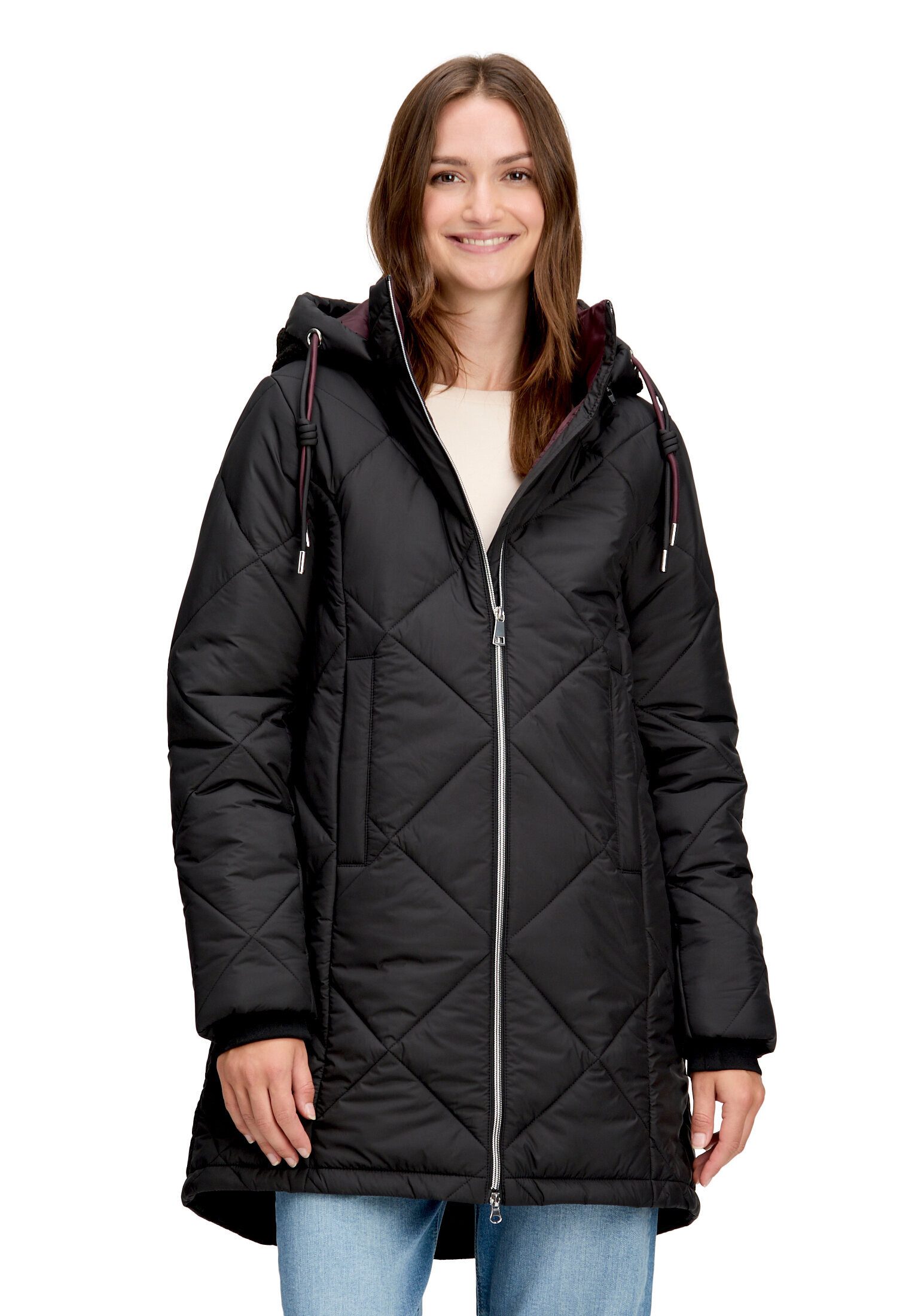 Cartoon Steppjacke Damen mit Plüsch