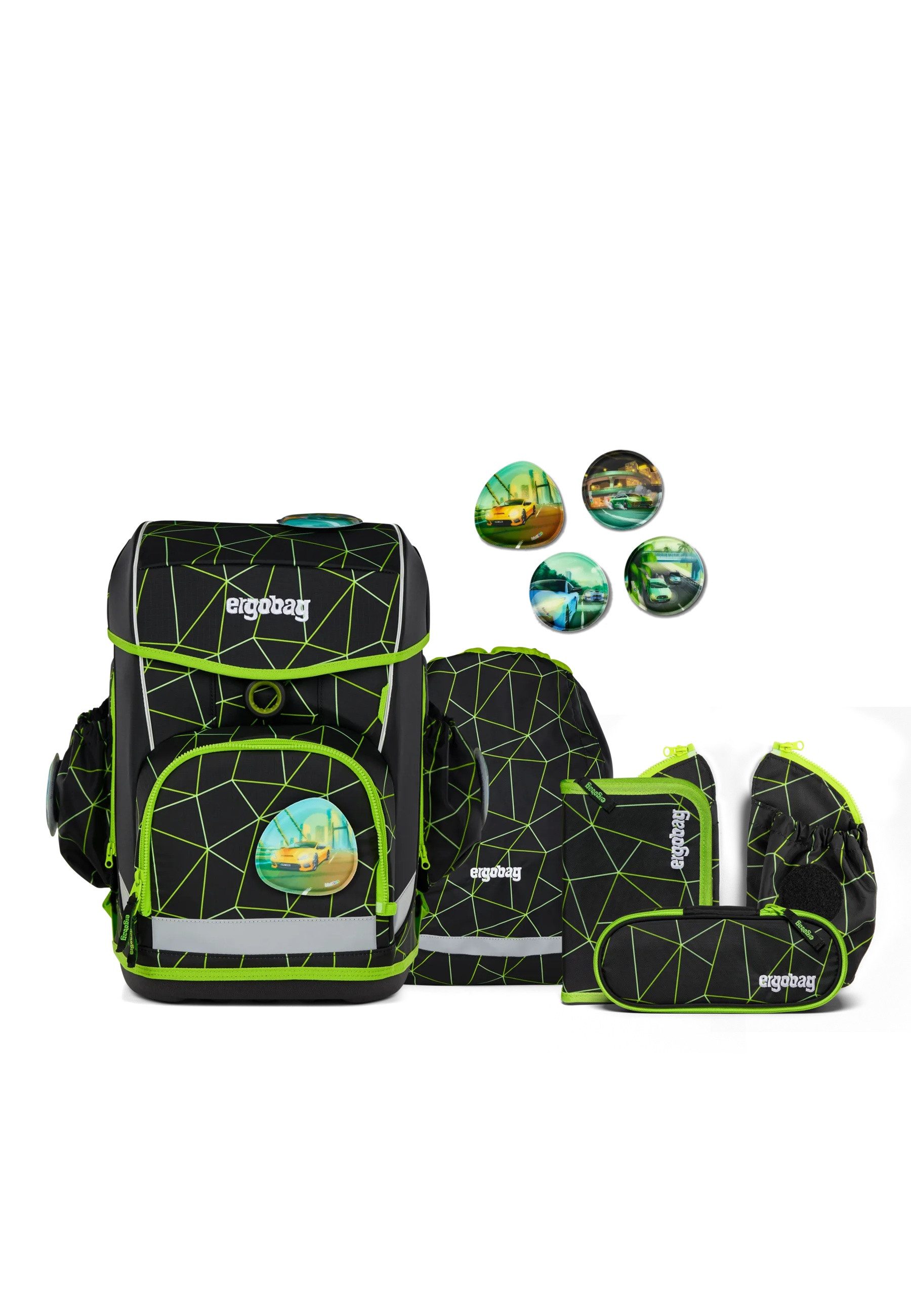 ergobag Schulranzen cubo light Set (6-tlg., 5-teiliges Set)