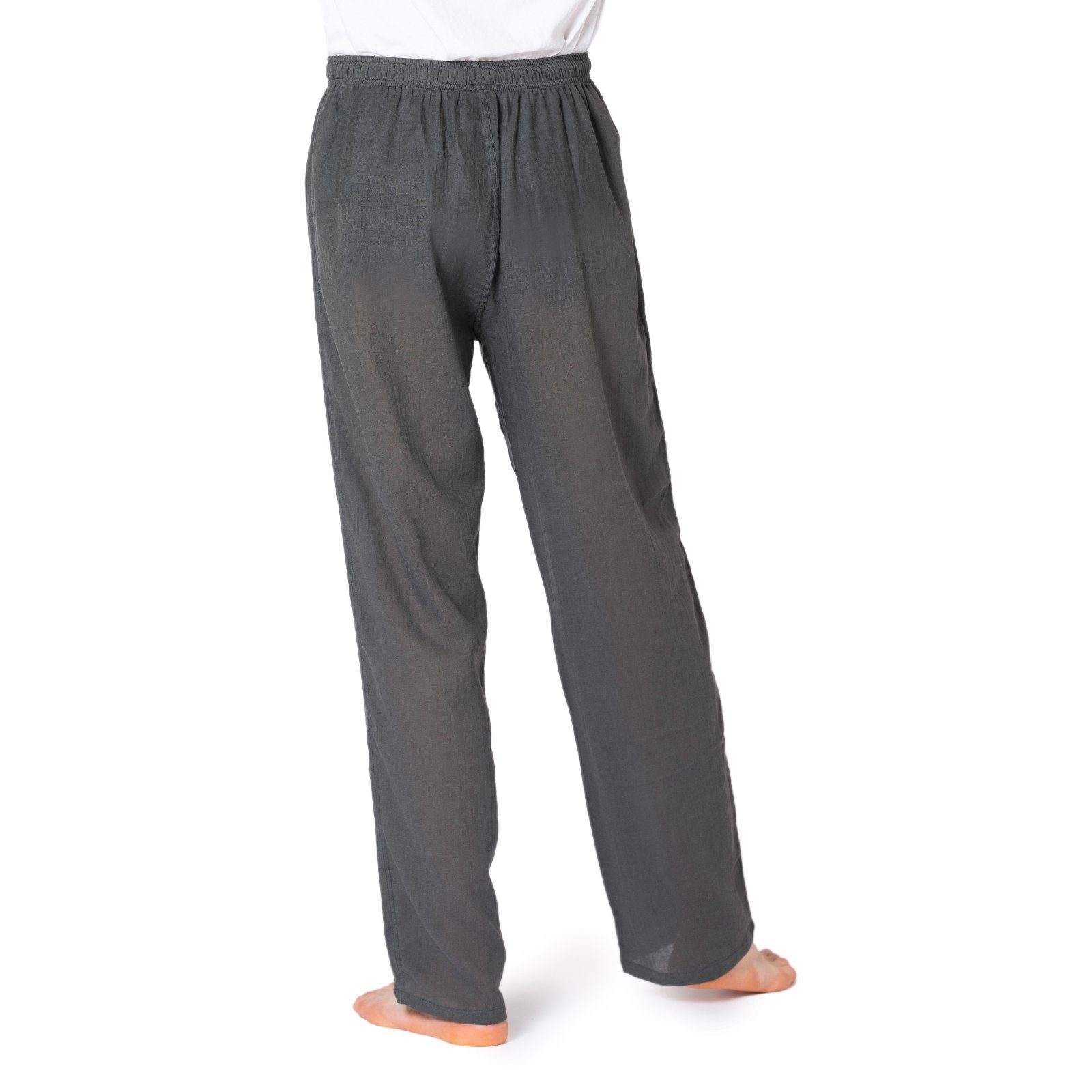 die PANASIAM und Freizeithose Herren aus Unisex sehr heißen für für Sommerhose PaSalu 100% Wellnesshose Relaxhose Baumwolle leichte Damen grau Tage