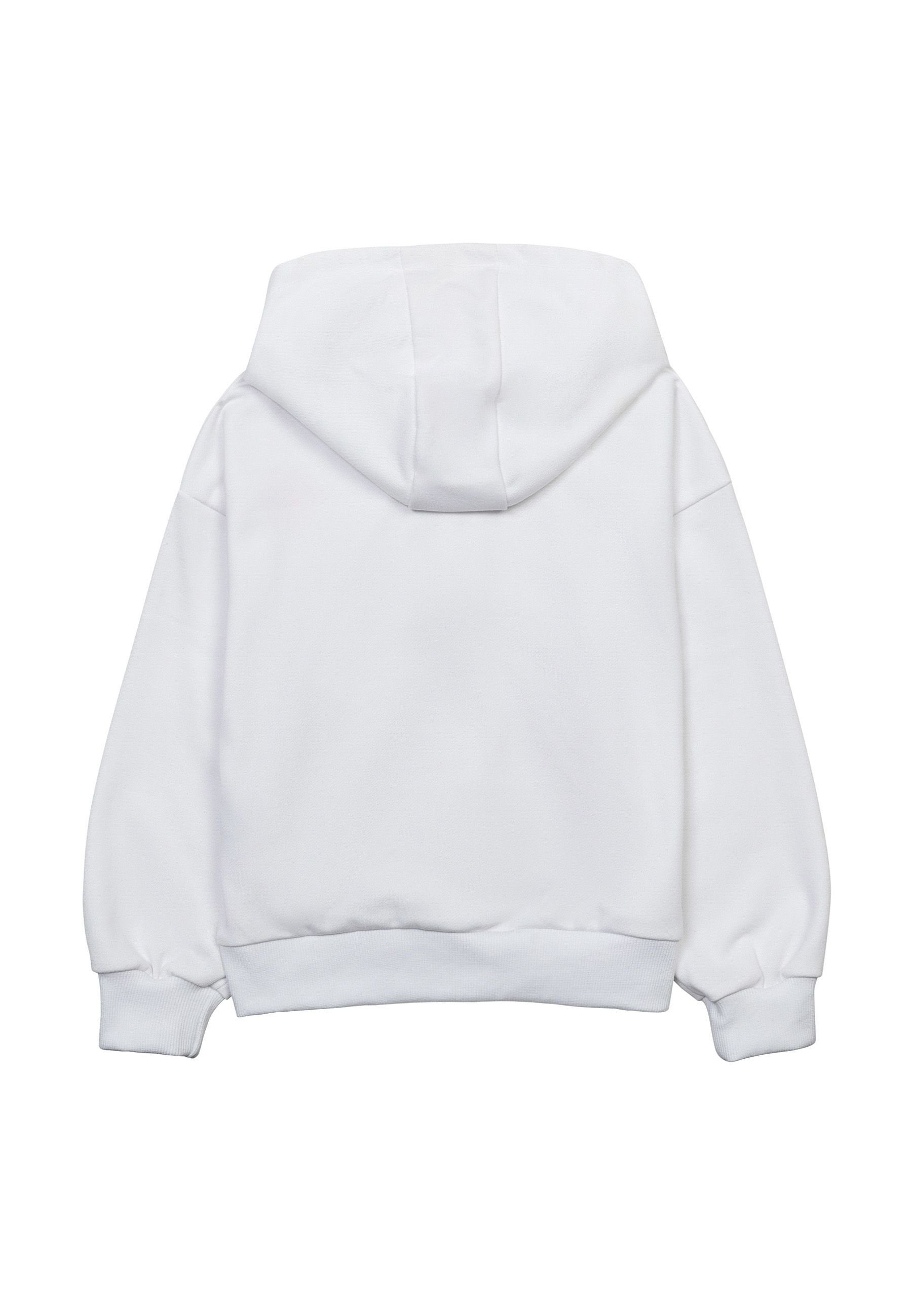 MINOTI Kapuzensweatshirt Kapuze Weiß (1y-14y) Bluse mit Mädchen