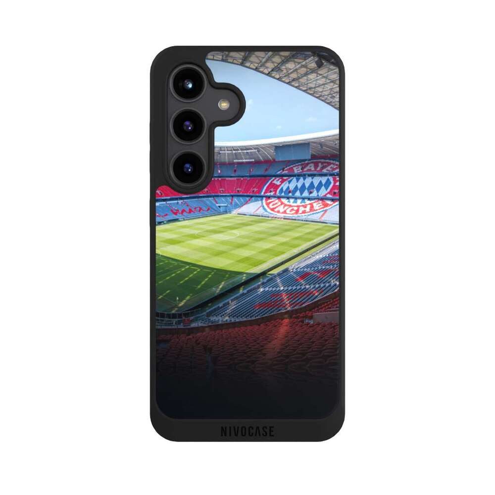 NIVOCASE Handyhülle FC Bayern München FCB Stadion Stadion FC Bayern - Color, Samsung Galaxy S24 Handyhülle Hülle NIVOpure Case Schwarz