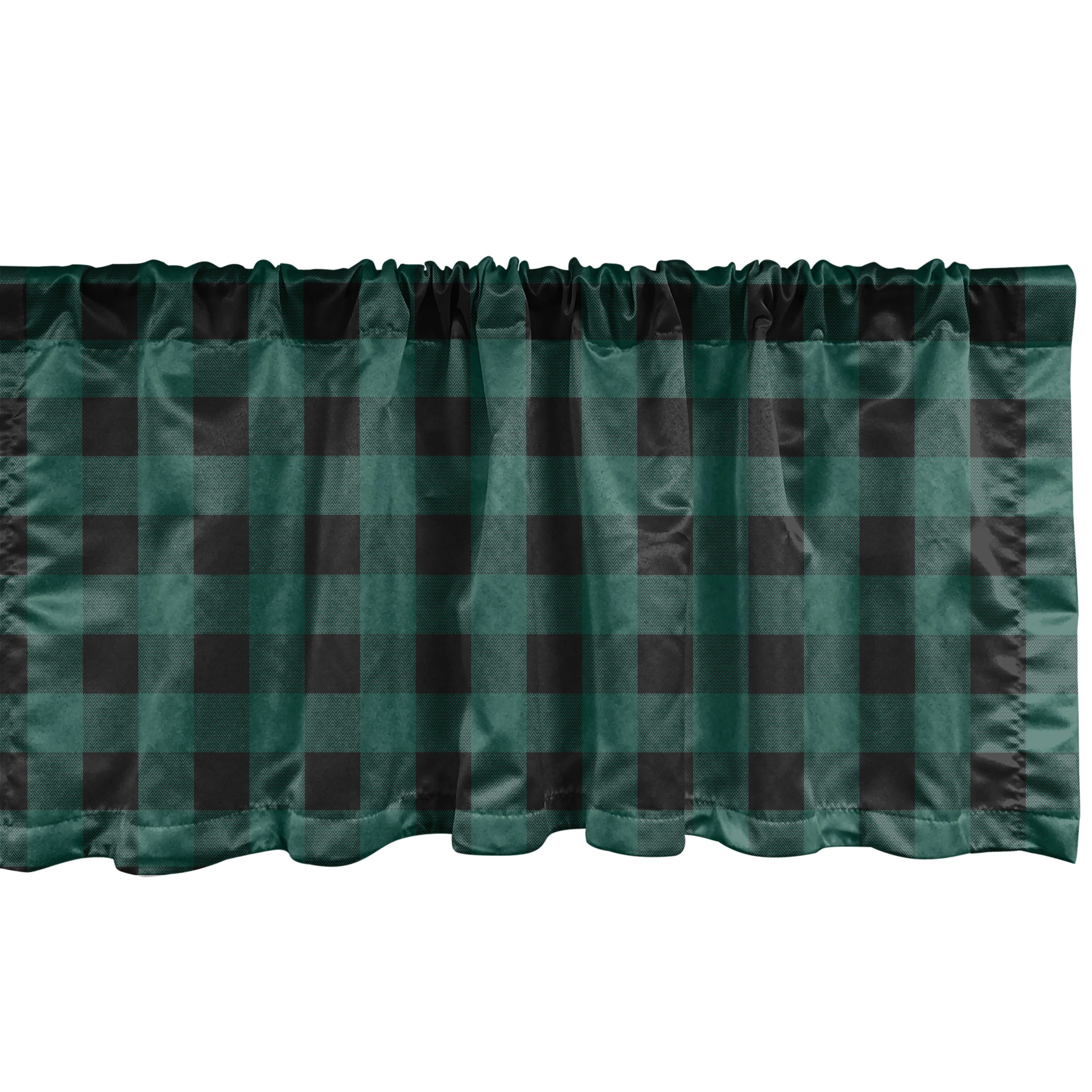 Scheibengardine Vorhang Volant für Küche Schlafzimmer Dekor mit Stangentasche, Abakuhaus, Microfaser, Abstrakt Scottish Tartan-Ansicht