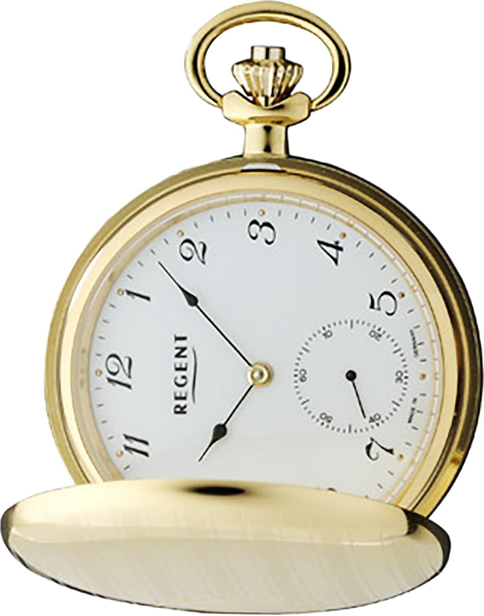 Regent Taschenuhr Regent Herren Taschenuhr Analog, (Analoguhr), Herren Taschenuhr rund, groß (ca. 50mm), Edelstahl, Elegant