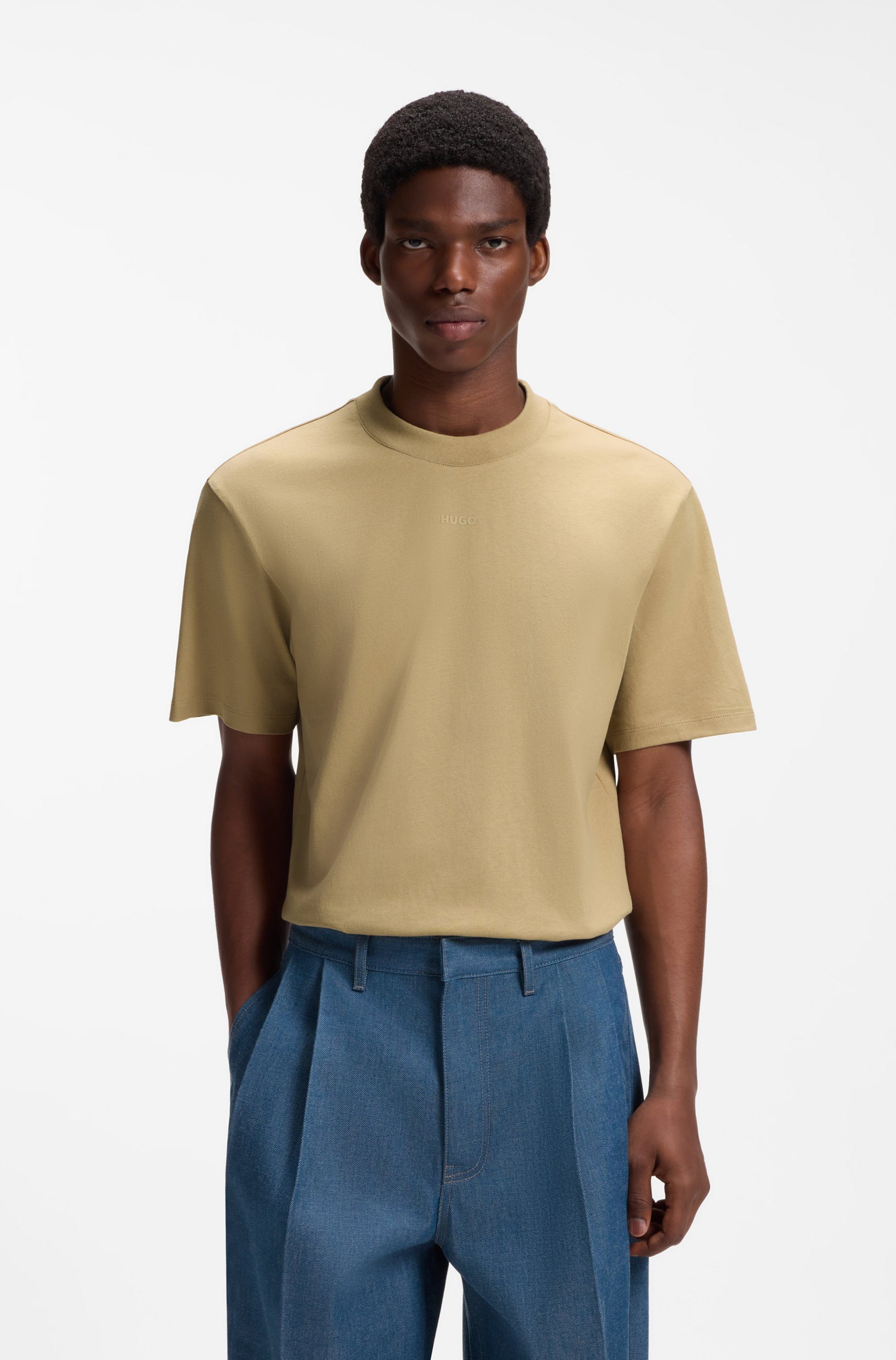HUGO T-Shirt Rundhalsausschnitt, Relaxed Fit, Logo-Print