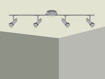 TRANGO LED Deckenspot, 3 Stufen dimmbat, 4-flammig 2001-048SD LED Deckenleuchte *SOPHIE* in Chrom-Optik inkl. 4x 5 W 3-Stufen dimmbaren GU10 LED Leuchtmittel I Deckenlampe I Deckenstrahler I Deckenspots, Wohnzimmer-Lampe schwenkbar und drehbar