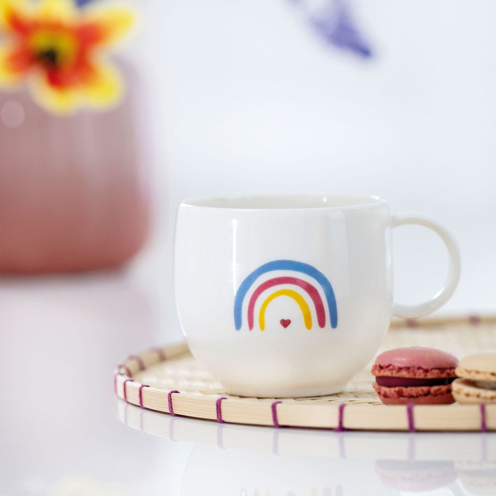 like. by Villeroy & Boch Tasse With Love Henkelbecher Be Happy 290 ml, 1-tlg., Porzellan, Premium Porcelain, mikrow.- & spülm.sicher, Made in Germany